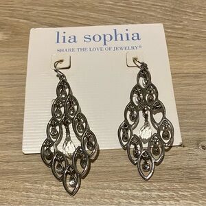 Lia Sophia Silver Tone Chandelier Style Earrings